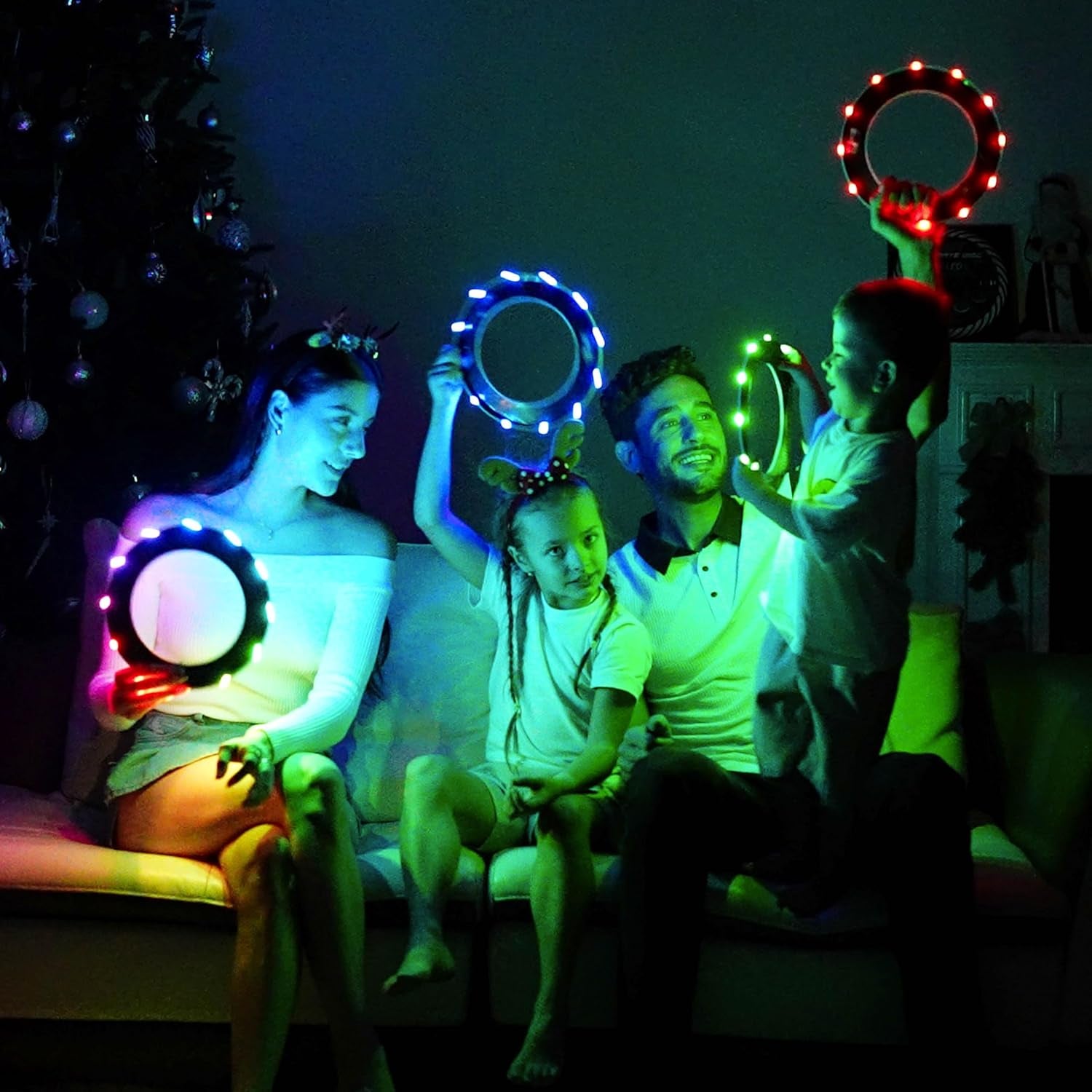 Flying Ring - 12 Leds, Super Bright, Soft, Auto Light Up, Safe, Waterproof, Lightweight Frisbee, Cool Birthday, Camping, Easter Basket Stuffers & Outdoor/Indoor Gift Toy for Boys/Girls/Kids